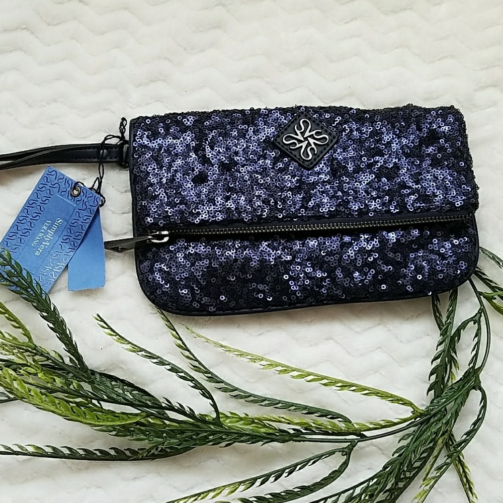 NWT Vera Wang Sequined Clutch